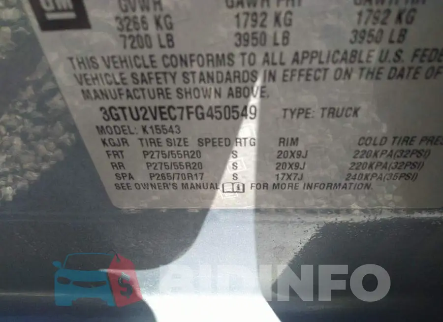 3GTU2VEC7FG450549 Photo# 9
