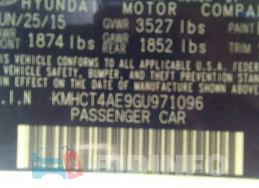 KMHCT4AE9GU971096 Photo# 9
