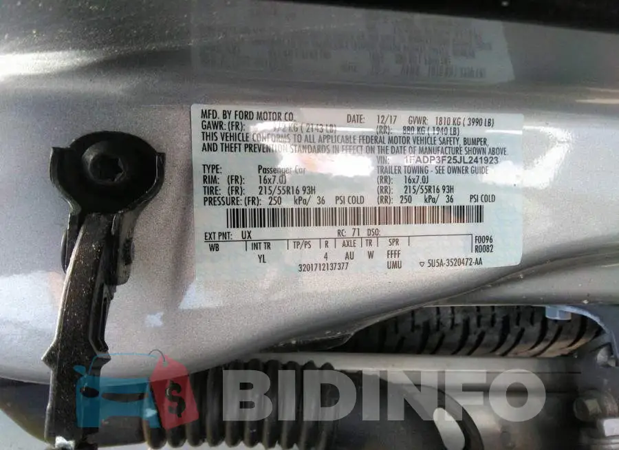 1FADP3F25JL241923 Photo# 9
