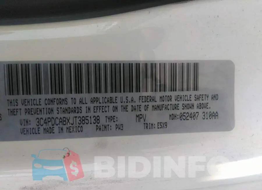 3C4PDCABXJT385138 Photo# 9