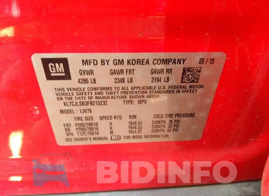 KL7CJLSB3FB215232 Photo# 9