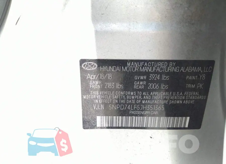 5NPD74LF5JH351365 Photo# 9