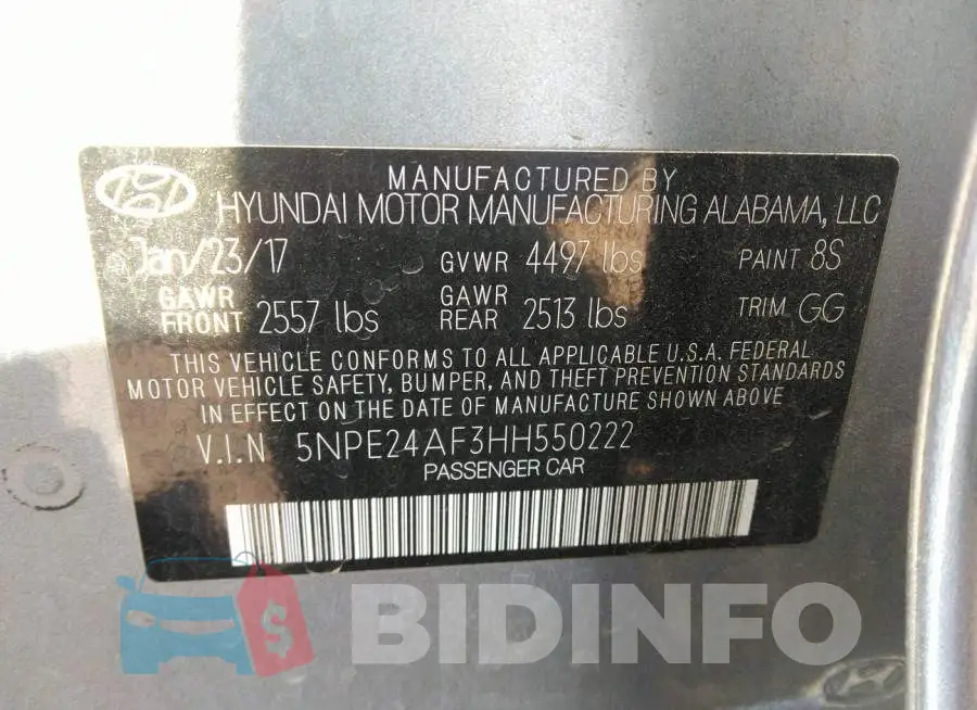 5NPE24AF3HH550222 Photo# 9