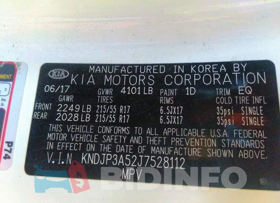 KNDJP3A52J7528112 Photo# 9