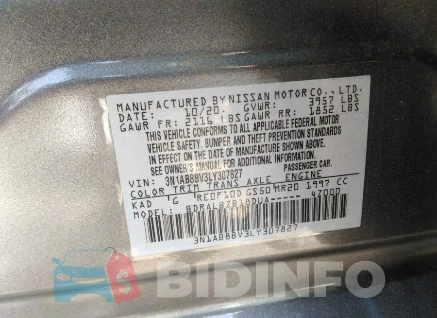 3N1AB8BV3LY307827 Photo# 9