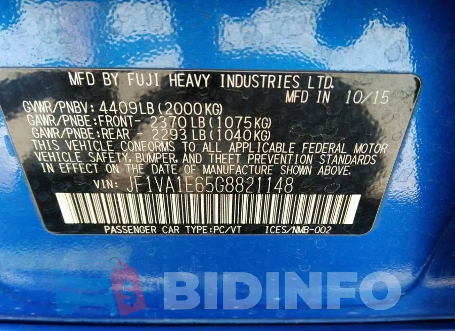 JF1VA1E65G8821148 Photo# 9