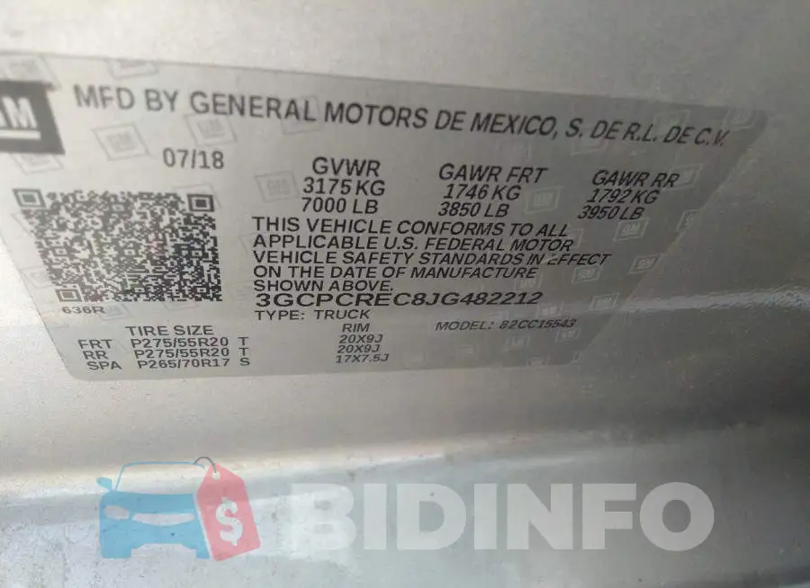 3GCPCREC8JG482212 Photo# 9