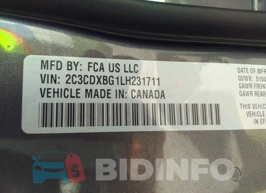 2C3CDXBG1LH231711 Photo# 9