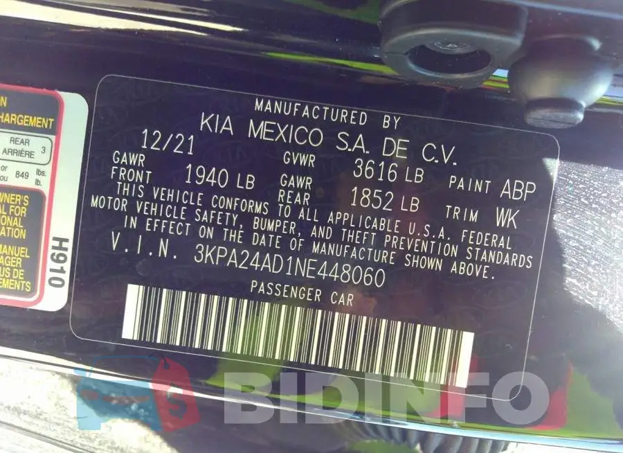 3KPA24AD1NE448060 Photo# 9