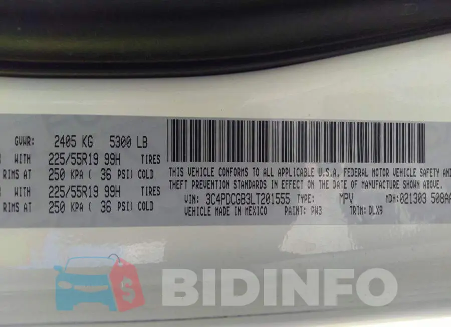 3C4PDCGB3LT201555 Photo# 9