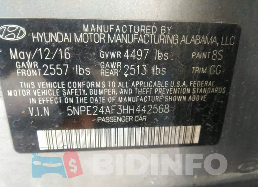 5NPE24AF3HH442568 Photo# 9