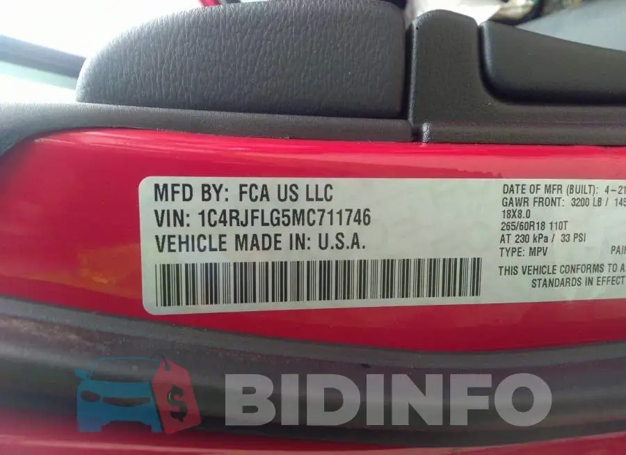 1C4RJFLG5MC711746 Photo# 9