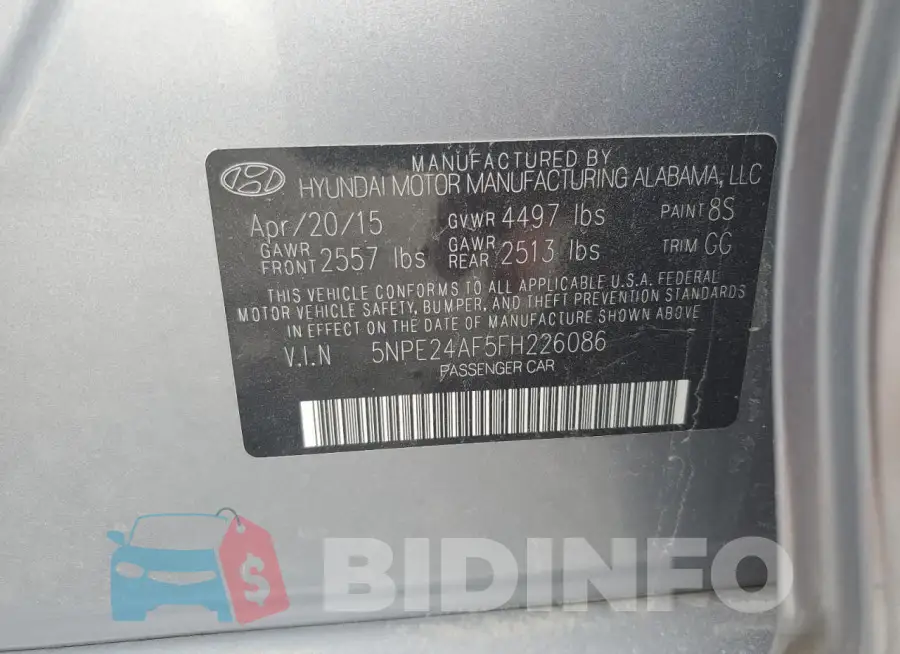 5NPE24AF5FH226086 Photo# 12