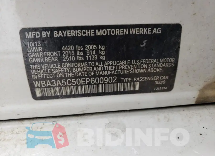 WBA3A5C50EP600902 Photo# 12