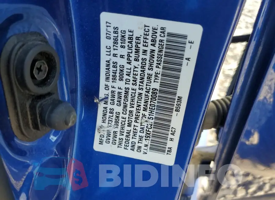 19XFC2F51HE070089 Photo# 12