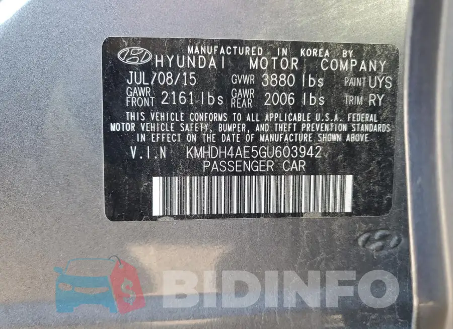 KMHDH4AE5GU603942 Photo# 13