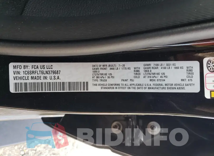 1C6SRFLT6LN379687 Photo# 12
