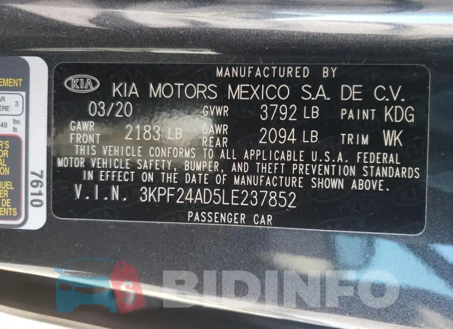 3KPF24AD5LE237852 Photo# 12