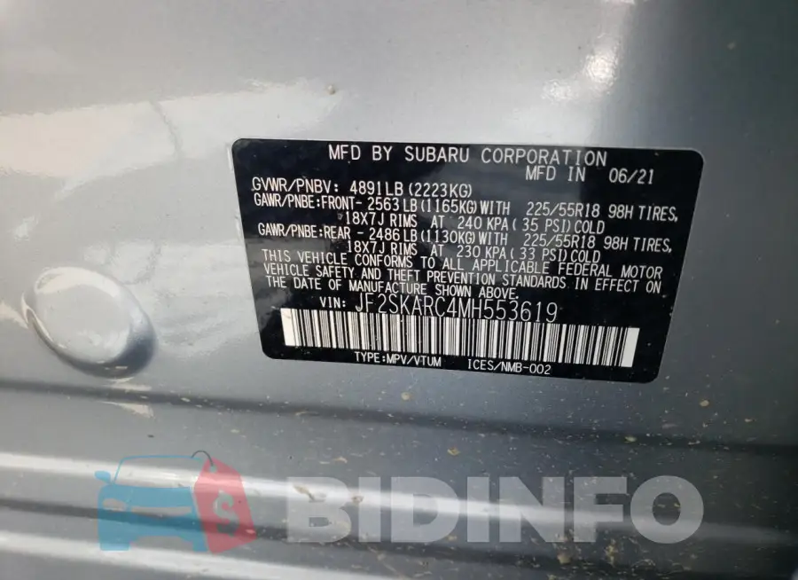 JF2SKARC4MH553619 Photo# 12