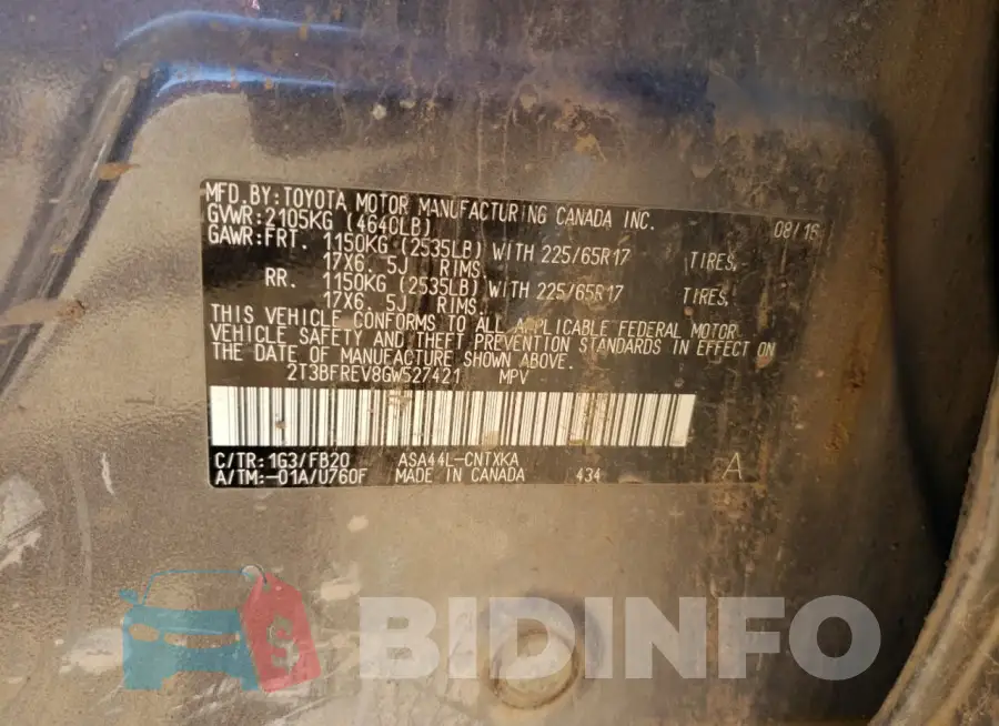 2T3BFREV8GW527421 Photo# 13