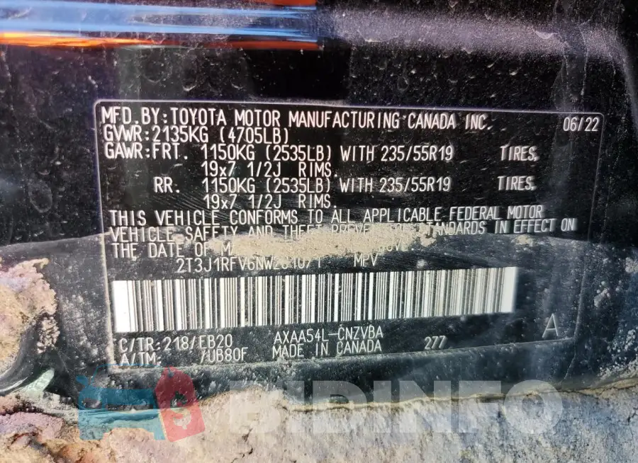 2T3J1RFV6NW281071 Photo# 13