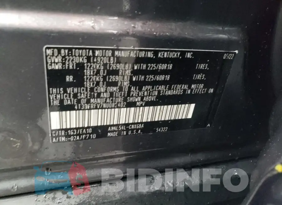 4T3D6RFV7NU082402 Photo# 12