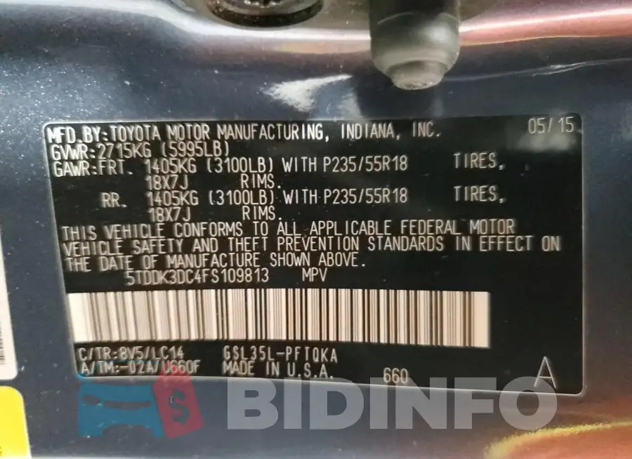 5TDDK3DC4FS109813 Photo# 14