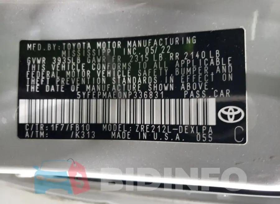 5YFEPMAE0NP336831 Photo# 13