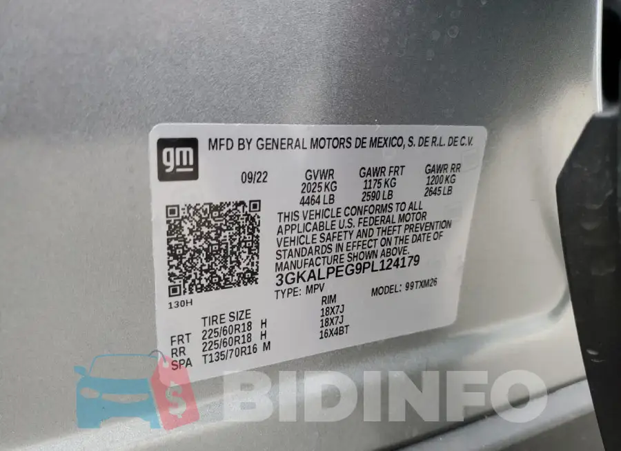 3GKALPEG9PL124179 Photo# 12