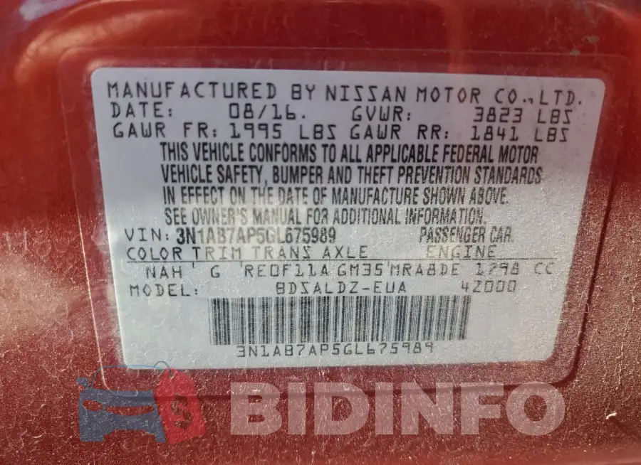 3N1AB7AP5GL675989 Photo# 12