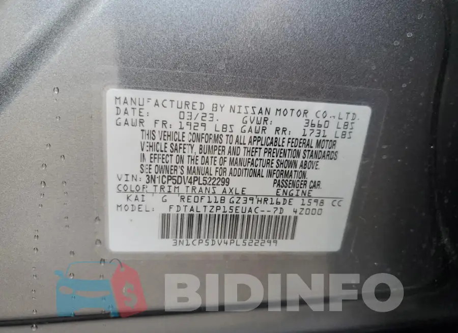 3N1CP5DV4PL522299 Photo# 14