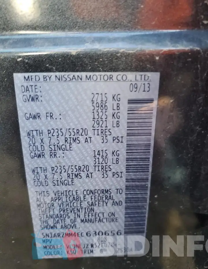 5N1AR2MM4EC630656 Photo# 13