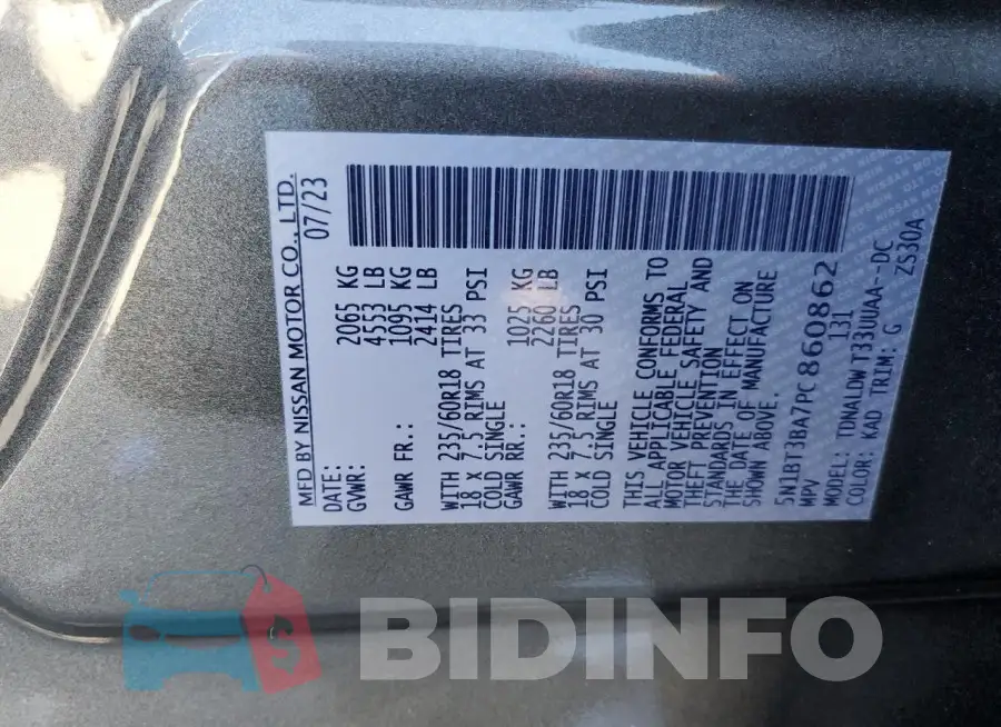 5N1BT3BA7PC860862 Photo# 13