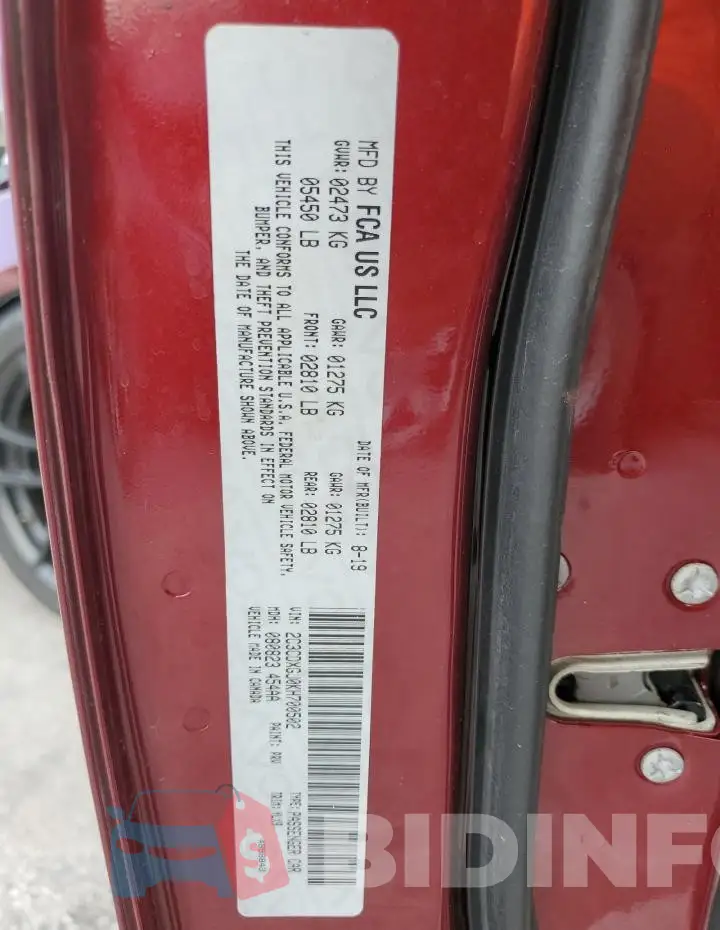 2C3CDXGJ0KH700502 Photo# 13