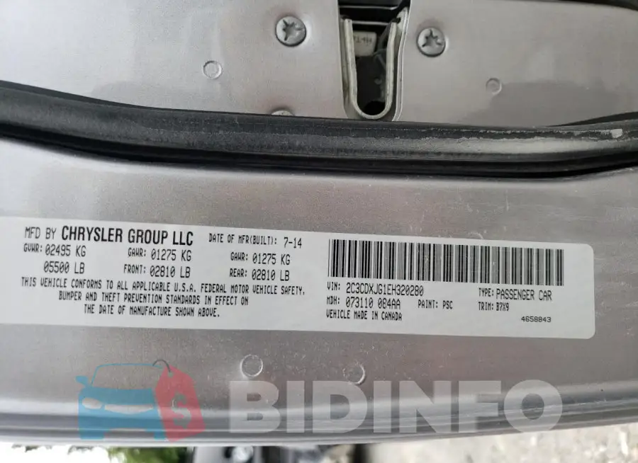 2C3CDXJG1EH320280 Photo# 13