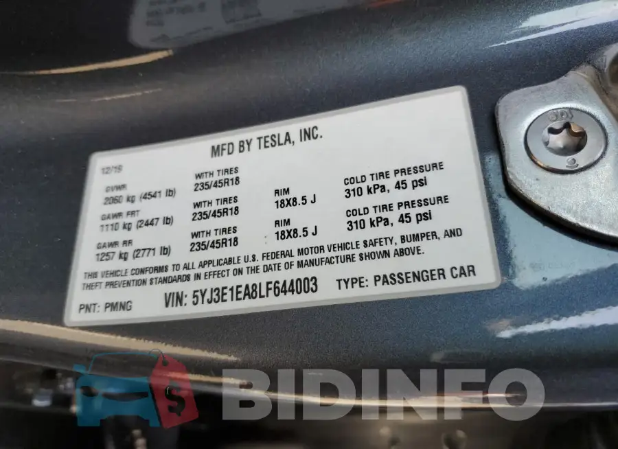 5YJ3E1EA8LF644003 Photo# 12
