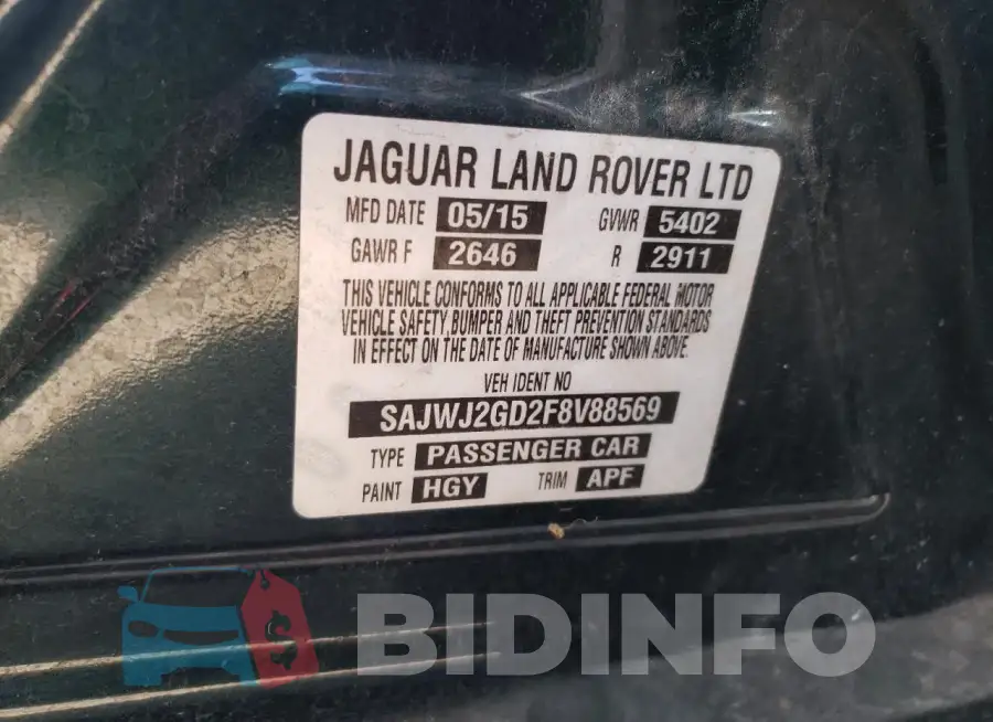 SAJWJ2GD2F8V88569 Photo# 12