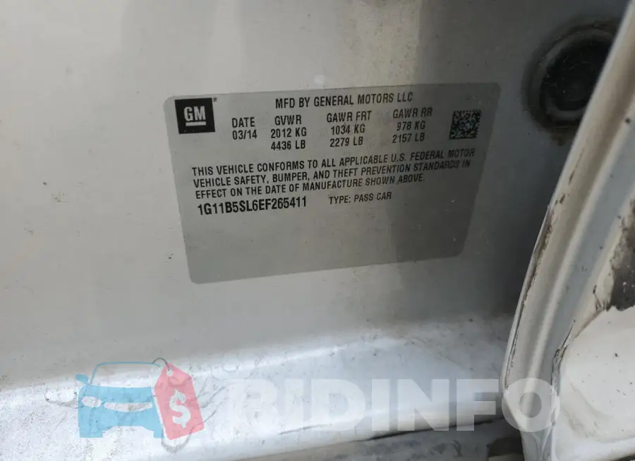 1G11B5SL6EF265411 Photo# 12