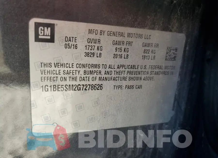 1G1BE5SM2G7278626 Photo# 12