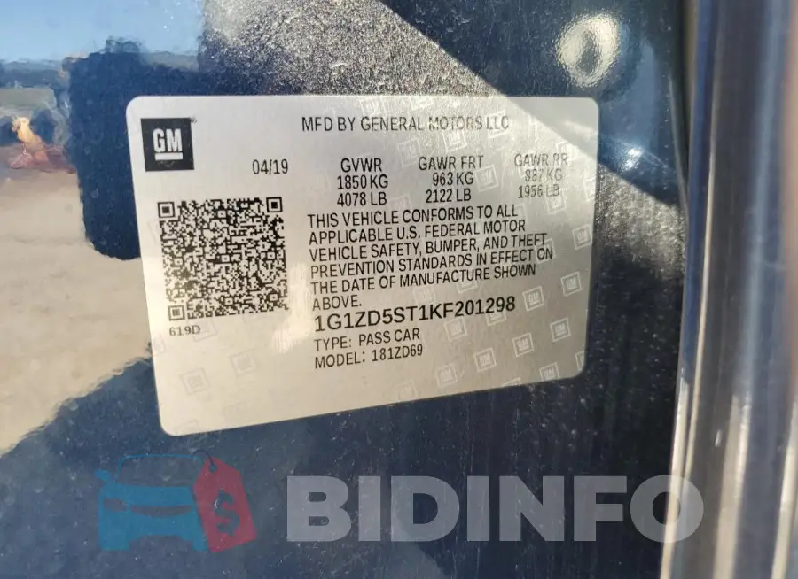 1G1ZD5ST1KF201298 Photo# 13