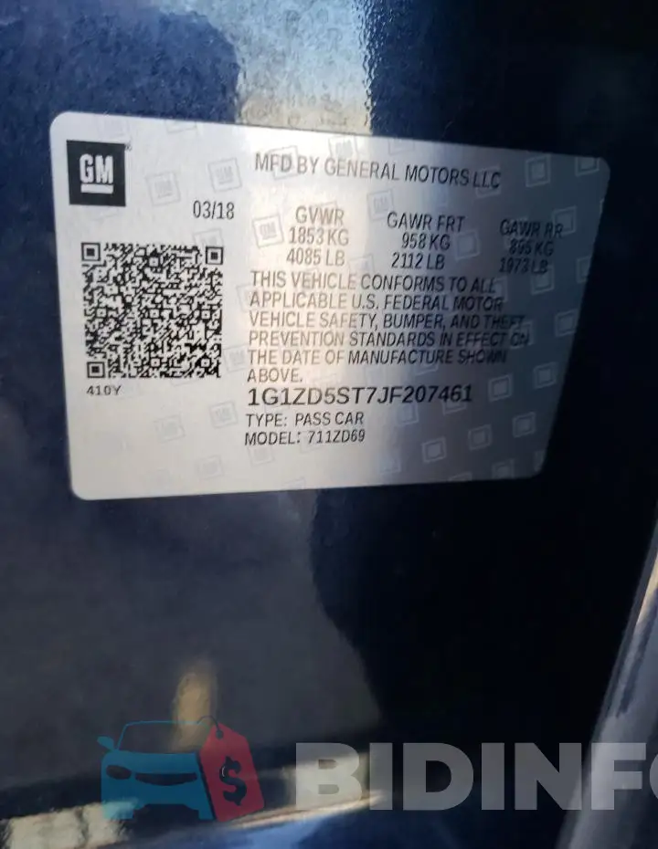 1G1ZD5ST7JF207461 Photo# 12