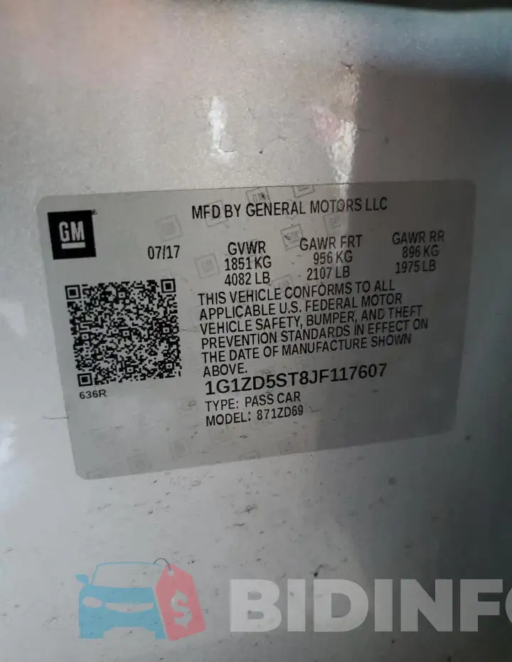 1G1ZD5ST8JF117607 Photo# 12