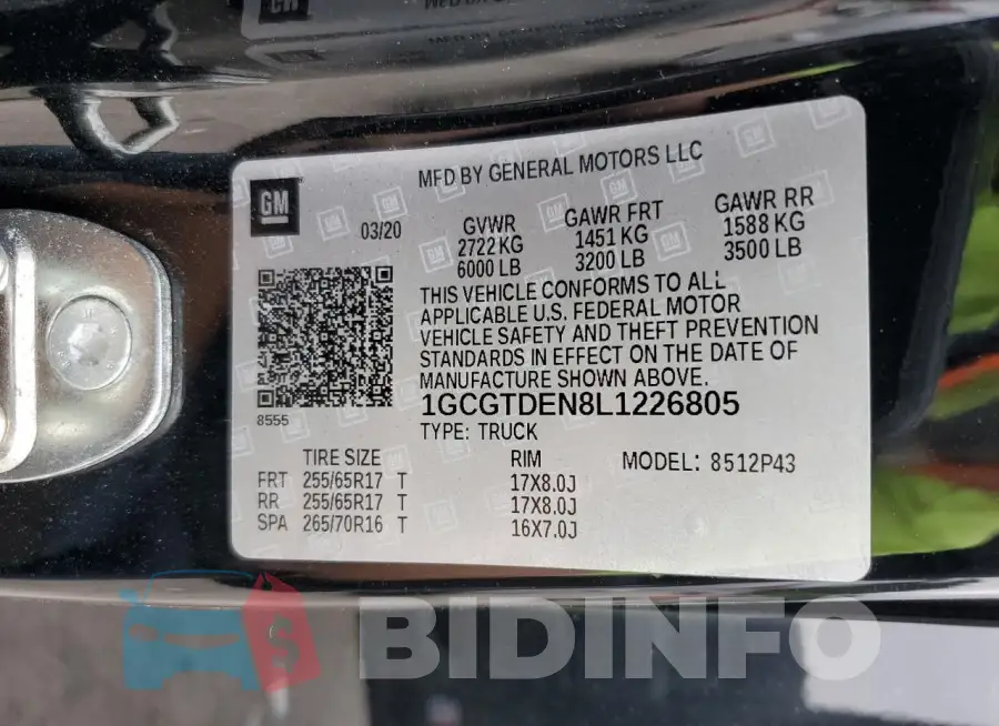 1GCGTDEN8L1226805 Photo# 13