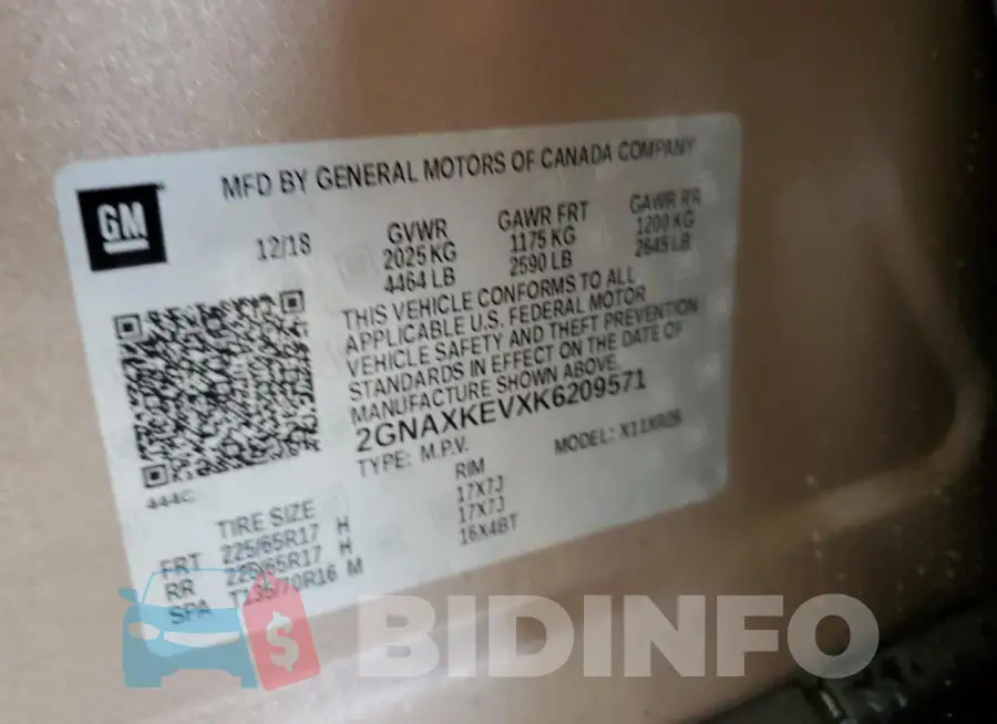 2GNAXKEVXK6209571 Photo# 13