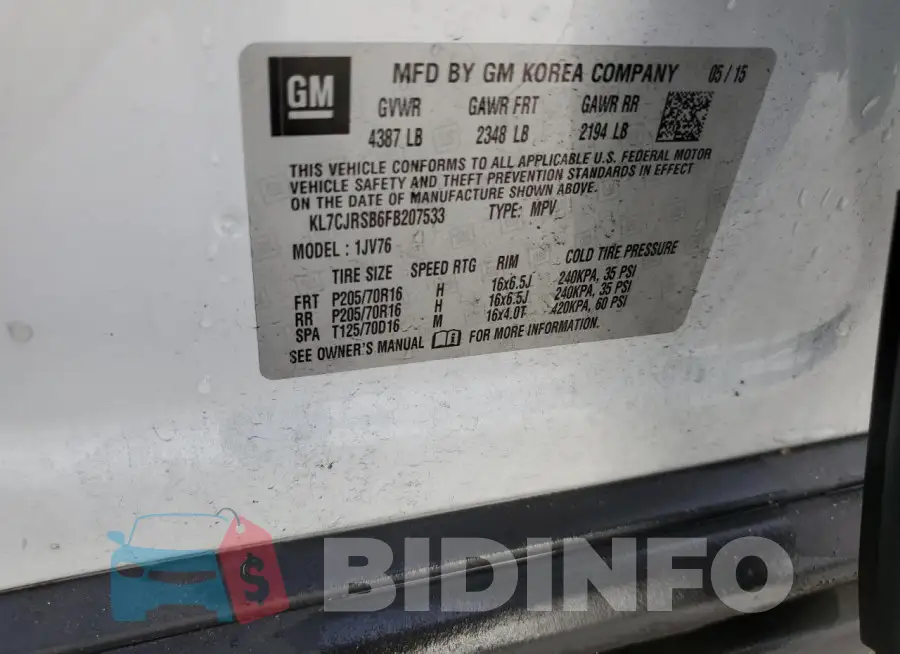 KL7CJRSB6FB207533 Photo# 13