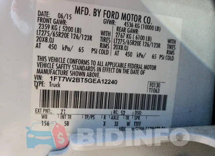 1FT7W2BT5GEA12240 Photo# 12