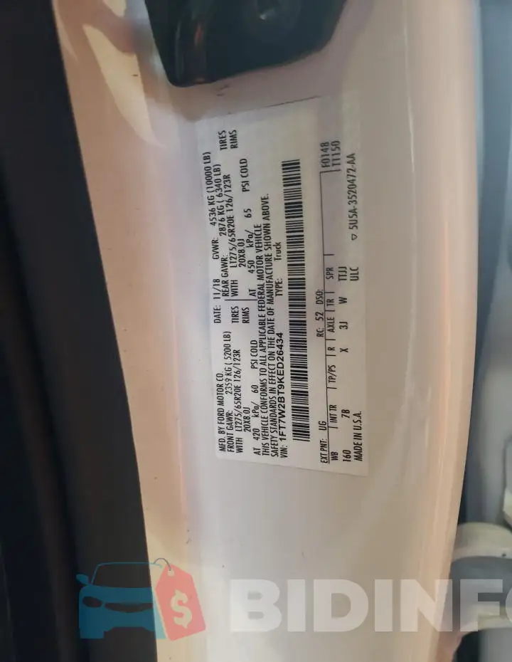 1FT7W2BT9KED26434 Photo# 14