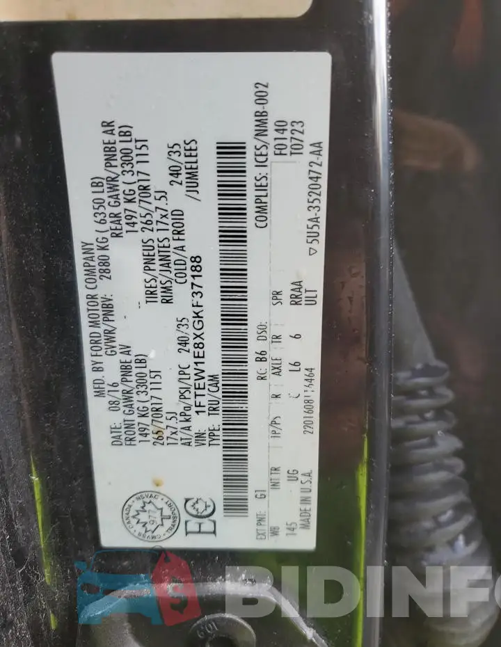 1FTEW1E8XGKF37188 Photo# 12