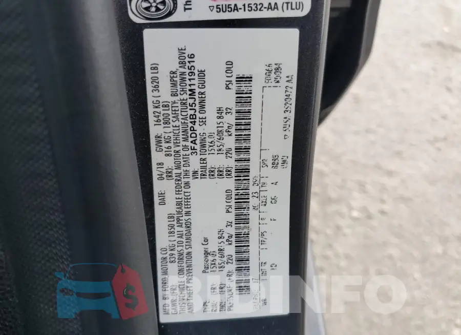 3FADP4BJ5JM119516 Photo# 13