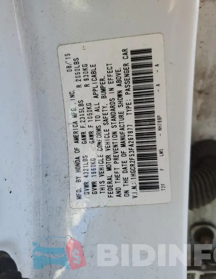 1HGCR2F53FA267977 Photo# 12